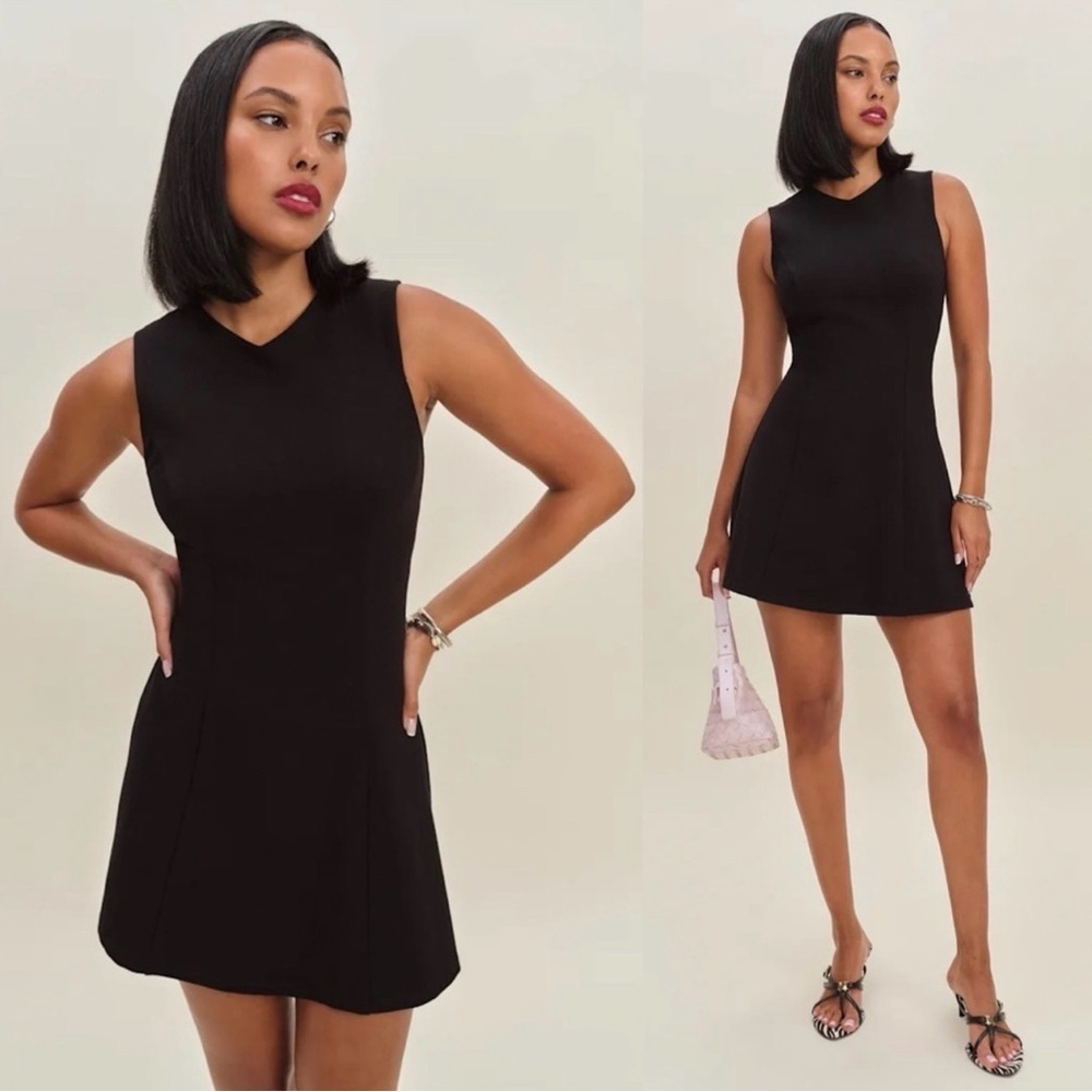 REFORMATION Ava Knit Black Mini Dress XS